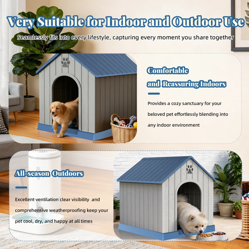 Latitude Run® 25.84"h Resin Portable Dog House - Wayfair Canada